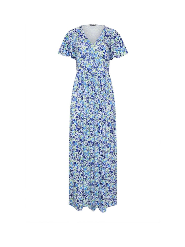 Long Tall Sally Blue V-Neck Ditsy Maxi Dress - Image 5 of 5