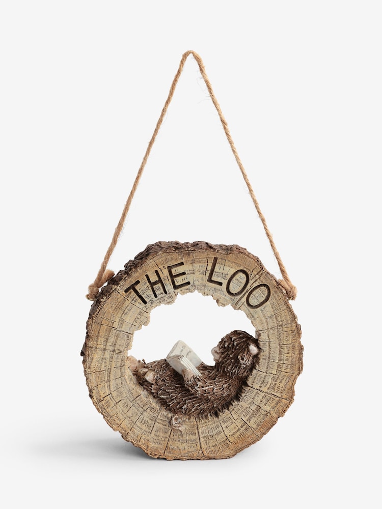 Natural Hamish Reversable Hanging Bathroom Sign - Image 1 of 2 Natural Hamish Reversable Hanging Bathroom Sign - Image 1 of 2