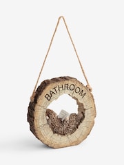Natural Hamish Reversable Hanging Bathroom Sign - Image 2 of 2