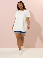 Yours Curve White Printed T-Shirt - Image 2 of 7