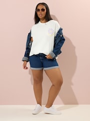 Yours Curve White Printed T-Shirt - Image 3 of 7
