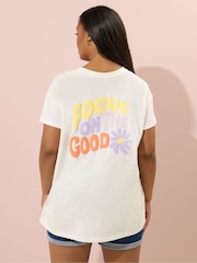 Yours Curve White Printed T-Shirt - Image 4 of 7