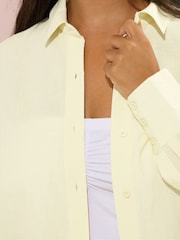 Yours Curve Yellow Linen Shirt - Image 4 of 5