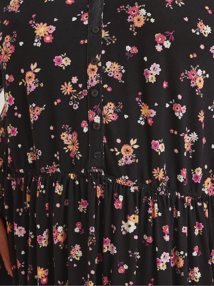 Vestido longo Yours Curve com estampa floral e amarração frontal - Imagem 5 de 5