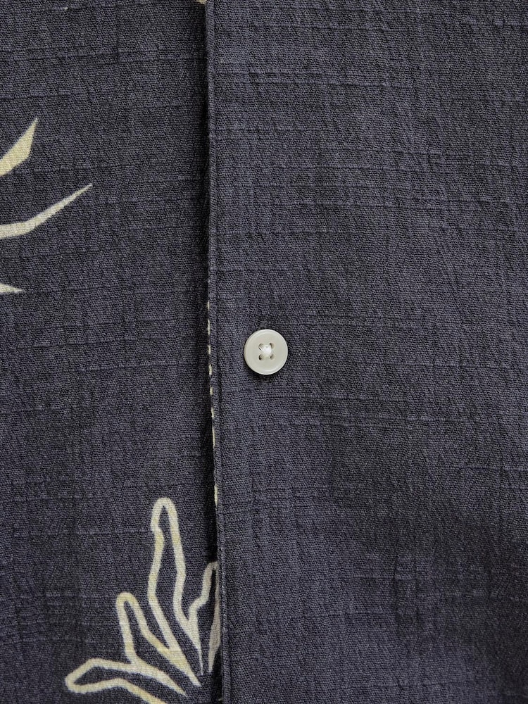 JACK & JONES Grey Hand Drawn Textured Graphic Print Shirt - Image 5 of 5