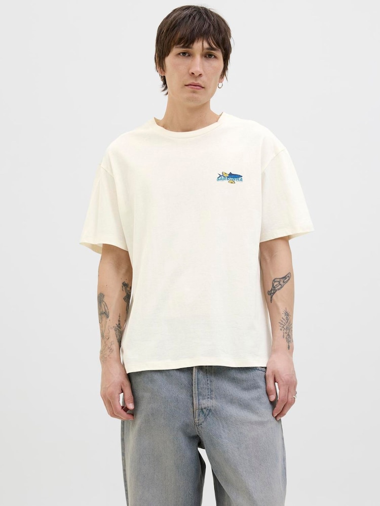 JACK & JONES White Short Sleeve Back Graphic Print T-Shirt - Image 2 of 7