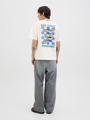 JACK & JONES White Short Sleeve Back Graphic Print T-Shirt - Image 3 of 7