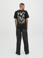 JACK & JONES Black Short Sleeve Aztec Back Print Graphic Print T-Shirt - Image 2 of 5