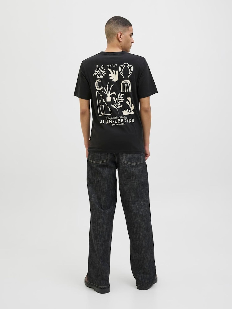 JACK & JONES Black Short Sleeve Aztec Back Print Graphic Print T-Shirt - Image 2 of 5