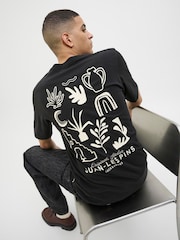 JACK & JONES Black Short Sleeve Aztec Back Print Graphic Print T-Shirt - Image 3 of 5