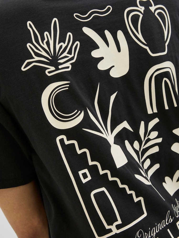 JACK & JONES Black Short Sleeve Aztec Back Print Graphic Print T-Shirt - Image 5 of 5