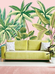 Origin Murals Pink Tropical Palm Trees 2.8m x 3.5m Wall Mural - Image 1 of 3