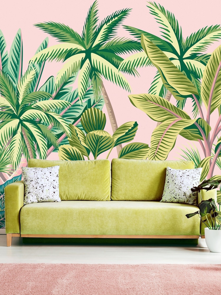 Origin Murals Pink Tropical Palm Trees 2.8m x 3.5m Wall Mural - Image 1 of 3 Origin Murals Pink Tropical Palm Trees 2.8m x 3.5m Wall Mural - Image 1 of 3