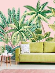 Origin Murals Pink Tropical Palm Trees 2.8m x 3.5m Wall Mural - Image 2 of 3