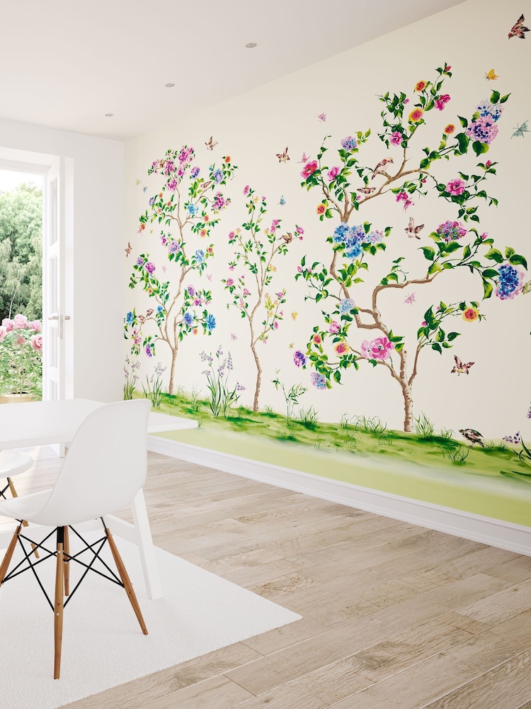 Origin Murals Ivory Oriental Flower Tree Wall Mural - Image 1 of 2
