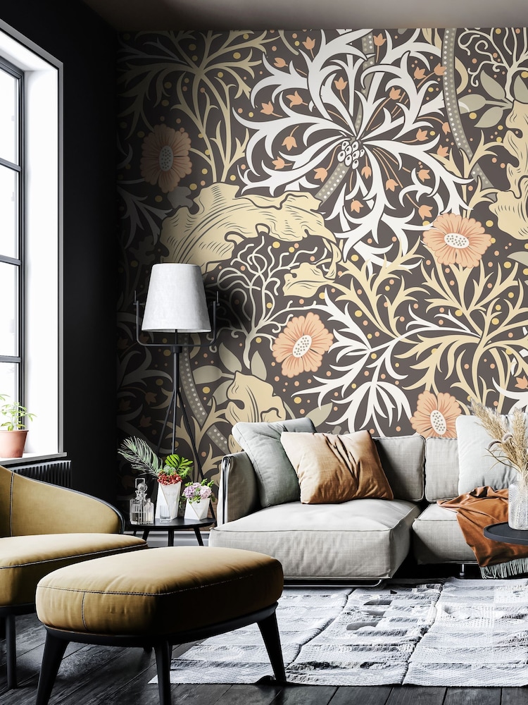 Origin Murals Charcoal Trailing Seaweed Garden Wall Mural - Image 2 of 3
