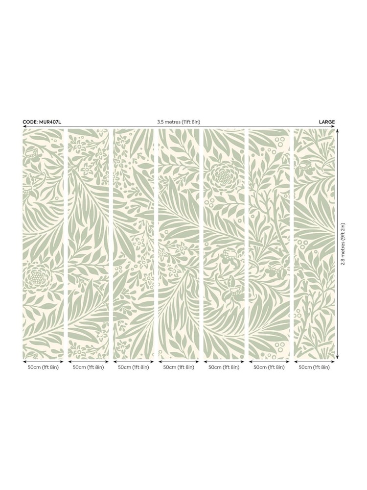 Origin Murals Sage Green Trailing Ferns 2.8m x 3.5m Wall Mural - Image 4 of 4