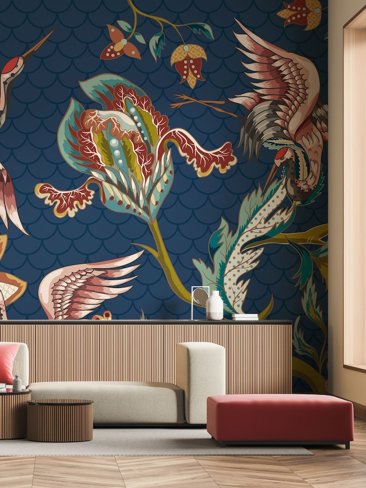 Origin Murals Navy Blue Cranes in Flight Wall Mural - Image 2 of 3