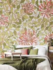 Origin Murals Soft Coral Honeysuckle 2.8m x 3.5m Wall Mural - Image 2 of 4