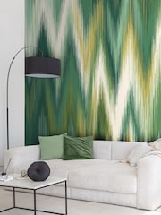 Origin Murals Forest Green Ikat Zig Zag 2.8m x 3.5m Wall Mural - Image 2 of 3
