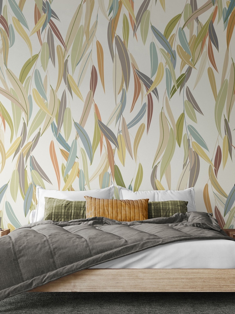 Origin Murals Natural Stone Willow Leaves 2.8m x 3.5m Wall Mural - Image 1 of 4 Origin Murals Natural Stone Willow Leaves 2.8m x 3.5m Wall Mural - Image 1 of 4
