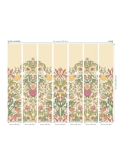 Origin Murals Gold and Olive Birds Fruit and Foliage Wall Mural - Image 4 of 4