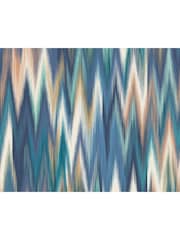 Origin Murals Indigo Blue Ikat Zig Zag A4 Wallpaper Sample - Image 1 of 1