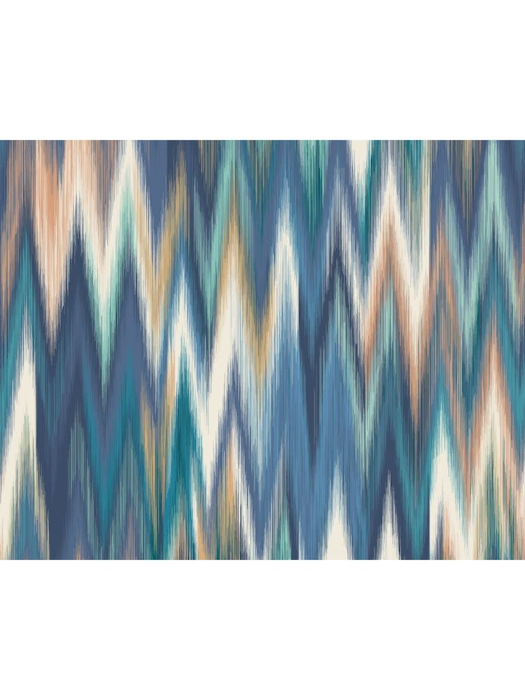 Origin Murals Indigo Blue Ikat Zig Zag A4 Wallpaper Sample - Image 1 of 1 Origin Murals Indigo Blue Ikat Zig Zag A4 Wallpaper Sample - Image 1 of 1