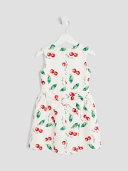 River Island Cream Girls Cherry Bow Back Dress - Image 2 of 4