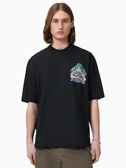 AllSaints Black Pounce Short Sleeve Crew T-Shirt - Image 3 of 8