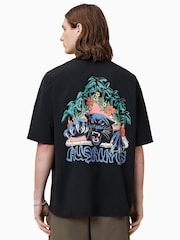 AllSaints Black Pounce Short Sleeve Crew T-Shirt - Image 4 of 8