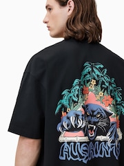 AllSaints Black Pounce Short Sleeve Crew T-Shirt - Image 6 of 8