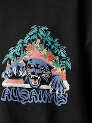 AllSaints Black Pounce Short Sleeve Crew T-Shirt - Image 8 of 8