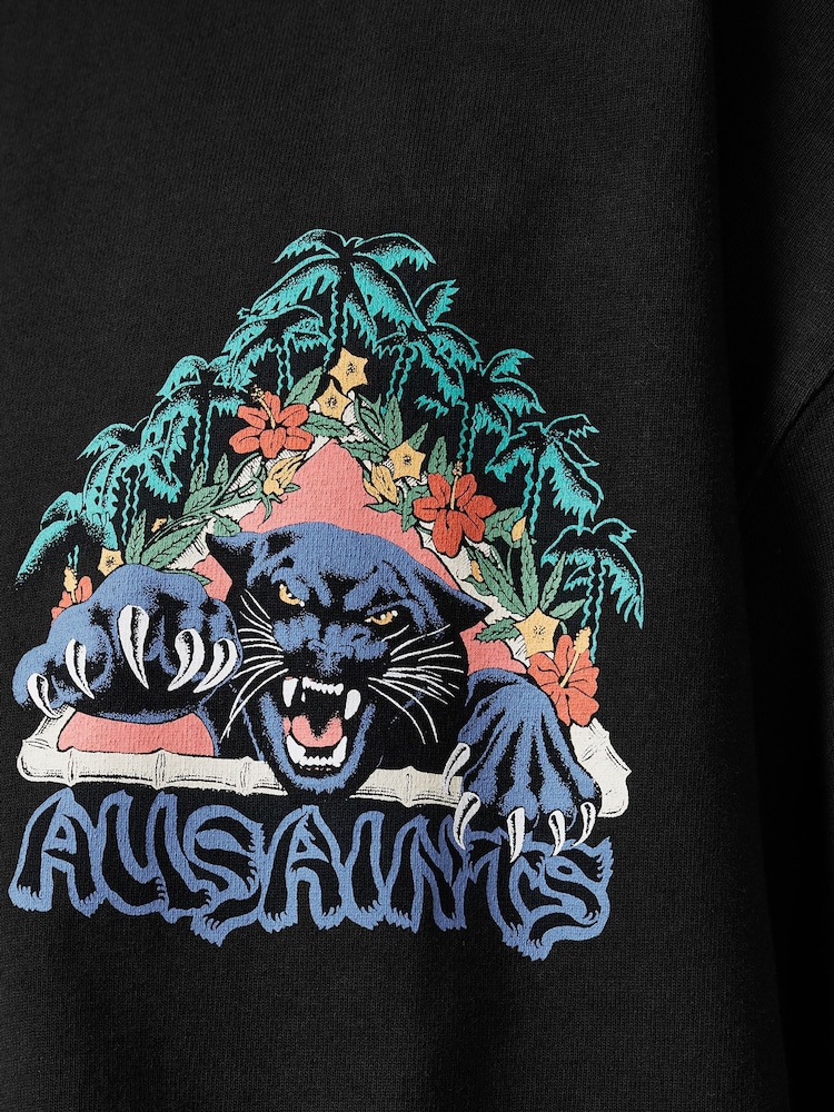 AllSaints Black Pounce Short Sleeve Crew T-Shirt - Image 8 of 8