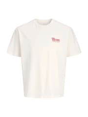 JACK & JONES Junior 100% Cotton Back Graphic Short Sleeve White T-Shirt - Image 1 of 2