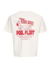 JACK & JONES Junior 100% Cotton Back Graphic Short Sleeve White T-Shirt - Image 2 of 2