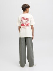 JACK & JONES Junior 100% Cotton Back Graphic Short Sleeve White T-Shirt - Image 3 of 5