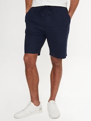 Threadbare Blue Textured Elasticated Waist Shorts - Image 1 of 4
