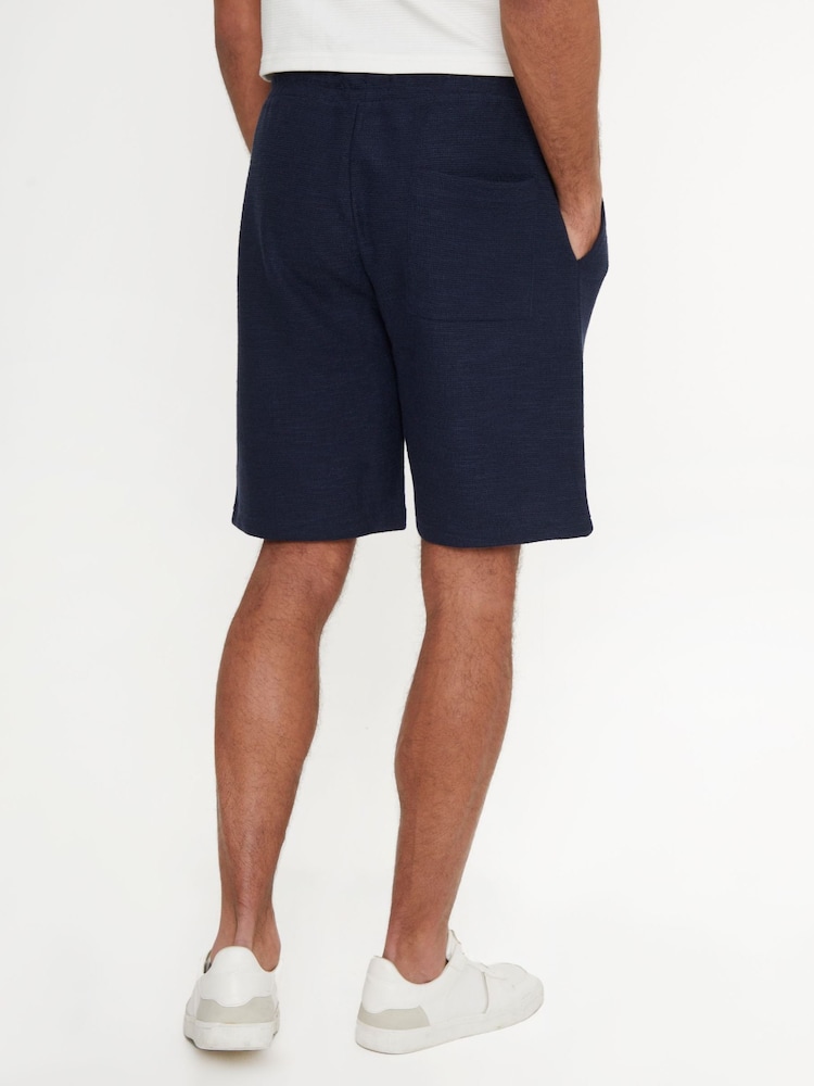 Threadbare Blue Textured Elasticated Waist Shorts - Image 2 of 4