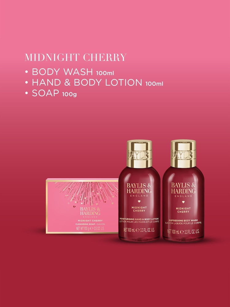 Baylis & Harding Midnight Cherry Make Me Sparkle Bathing Gift Set - Image 2 of 5