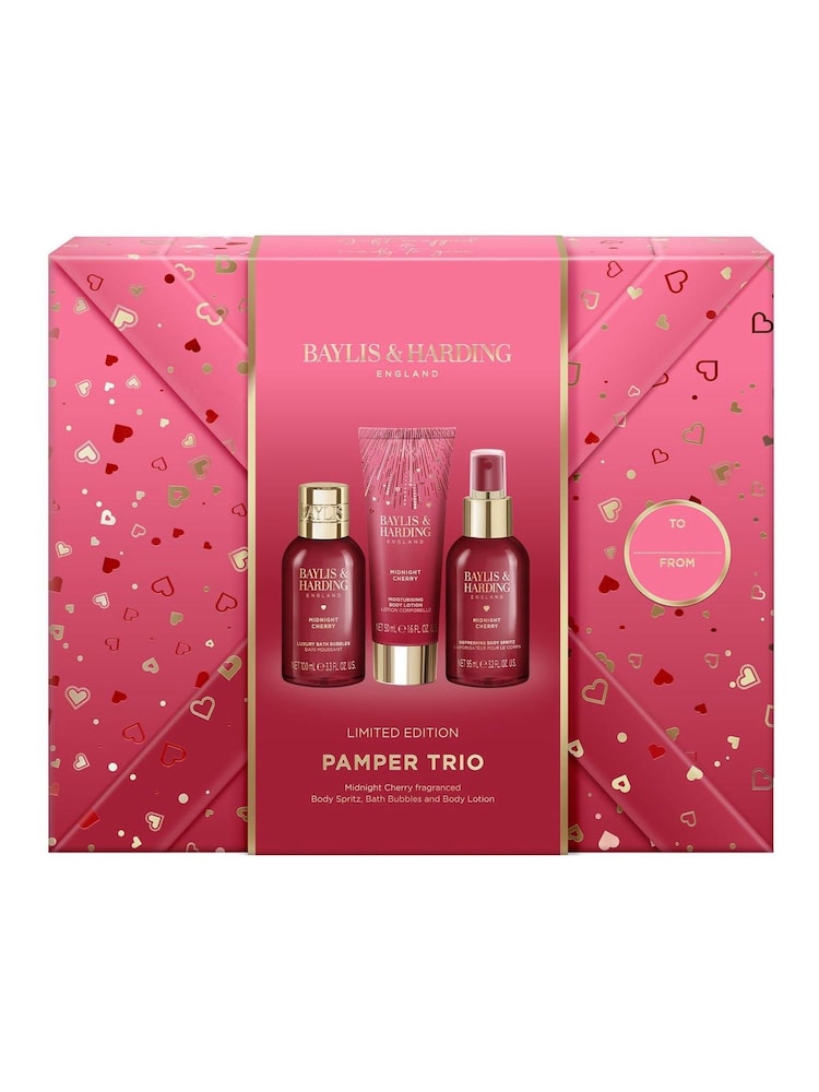 Baylis & Harding Midnight Cherry Gift Wrapped Pamper Trio Gift Set - Image 1 of 5