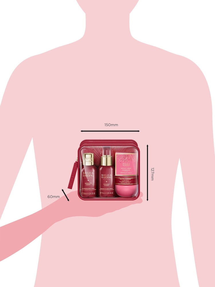 Baylis & Harding Midnight Cherry Luxury Travel Wash Bag Gift Set - Image 5 of 5 Baylis & Harding Midnight Cherry Luxury Travel Wash Bag Gift Set - Image 5 of 5
