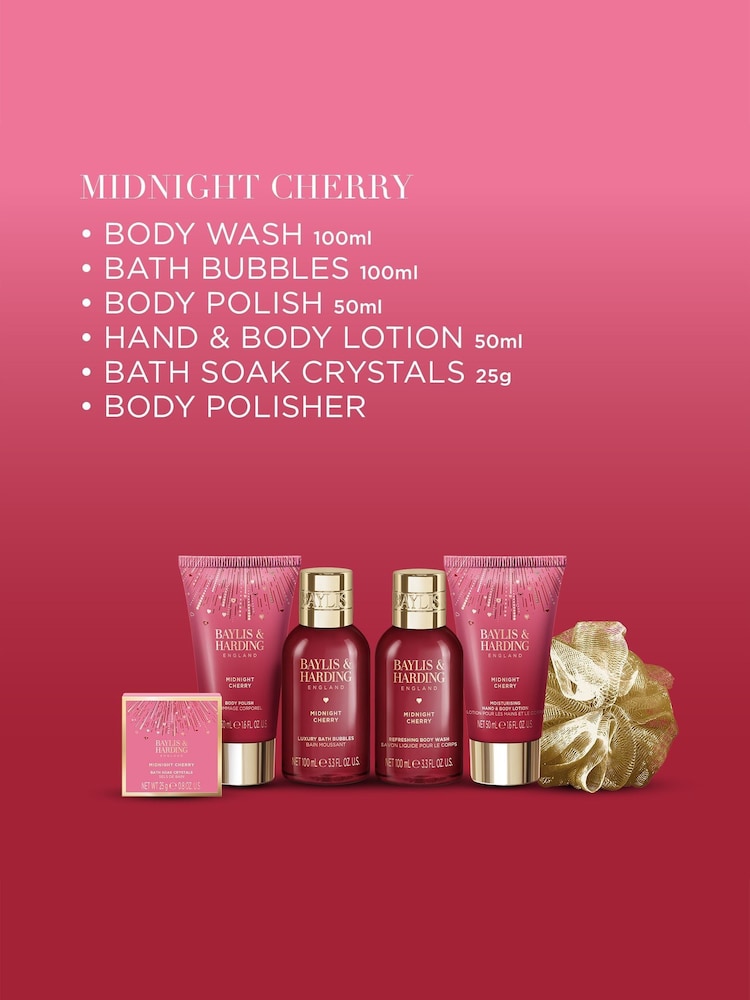 Baylis & Harding Midnight Cherry Luxury Pamper Present Gift Set - Image 2 of 5