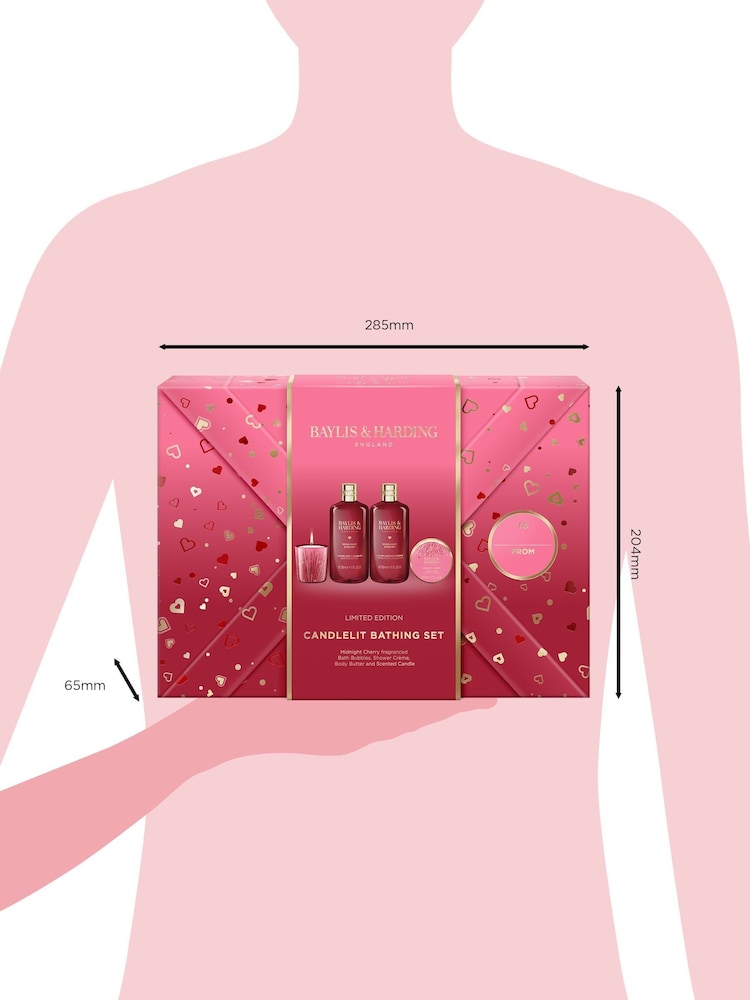 Baylis & Harding Midnight Cherry Gift Wrapped Candlelit Bathing Gift Set - Image 5 of 5 Baylis & Harding Midnight Cherry Gift Wrapped Candlelit Bathing Gift Set - Image 5 of 5