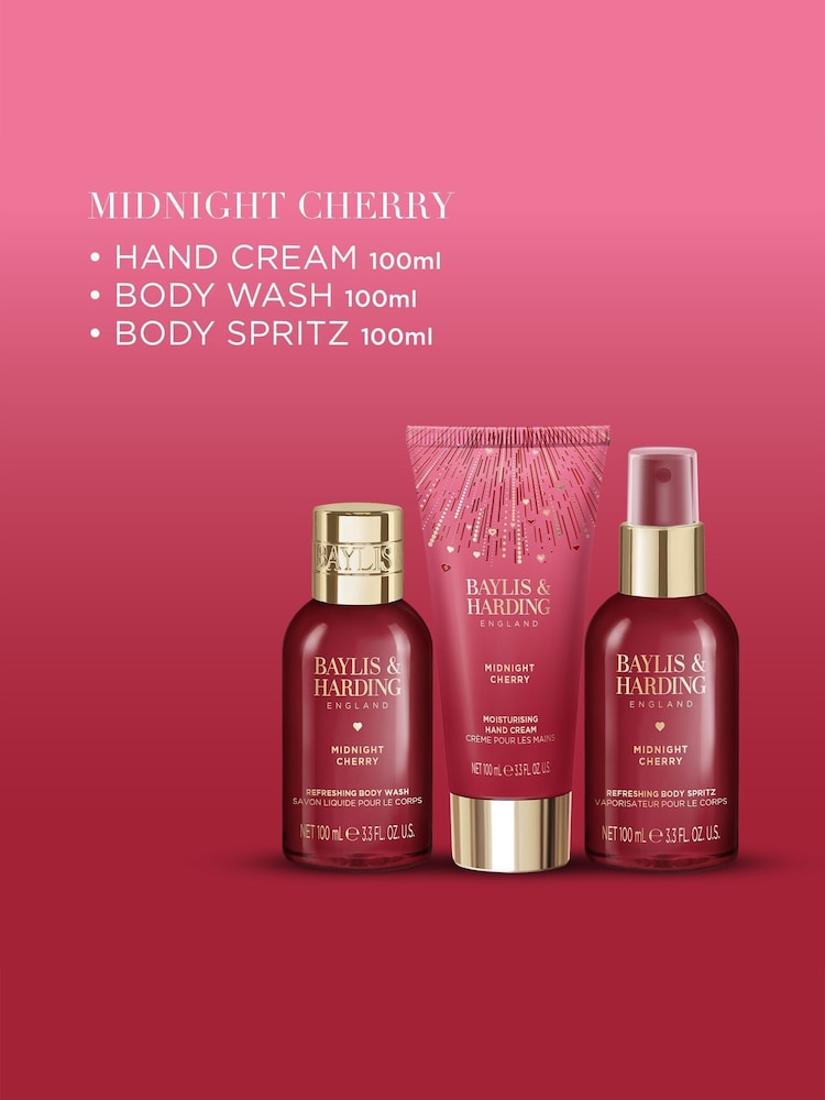 Baylis & Harding Midnight Cherry Luxury Wash Bag Gift Set - Image 2 of 5