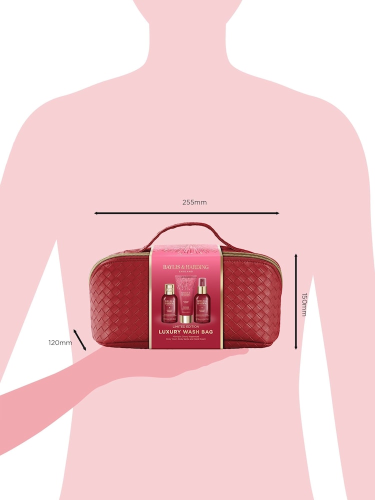 Baylis & Harding Midnight Cherry Luxury Wash Bag Gift Set - Image 5 of 5