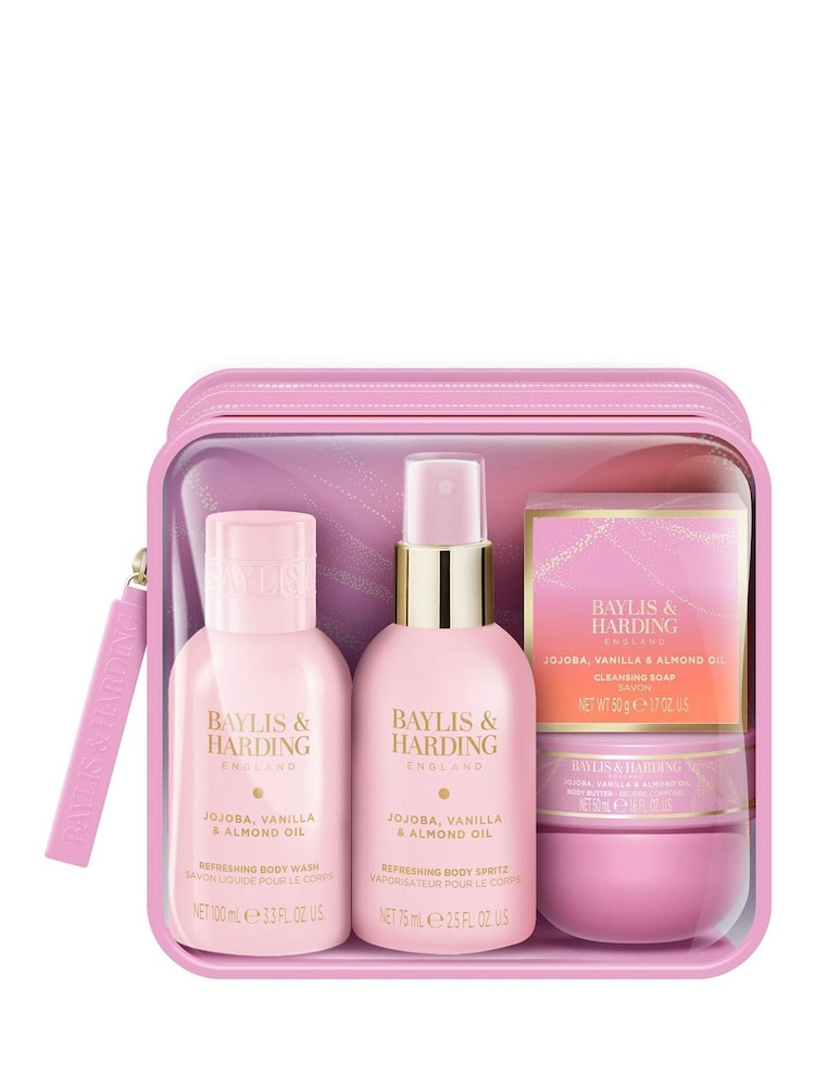 Baylis & Harding Jojoba Vanilla & Almond Oil Luxury Travel Wash Bag Gift Set - Image 1 of 5 Baylis & Harding Jojoba Vanilla & Almond Oil Luxury Travel Wash Bag Gift Set - Image 1 of 5