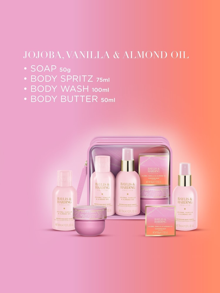 Baylis & Harding Jojoba Vanilla & Almond Oil Luxury Travel Wash Bag Gift Set - Image 2 of 5 Baylis & Harding Jojoba Vanilla & Almond Oil Luxury Travel Wash Bag Gift Set - Image 2 of 5