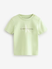 Grün - Calvin Klein Monogram Short Sleeve T-Shirt - Bild 1 von 1