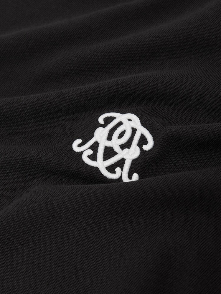 Reiss Black Rainer Monogram Cotton Oversized T-Shirt - Image 6 of 6